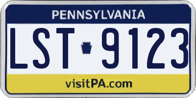 PA license plate LST9123