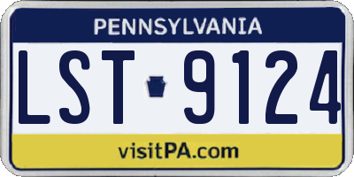 PA license plate LST9124