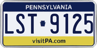 PA license plate LST9125