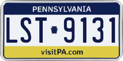 PA license plate LST9131