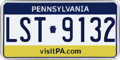 PA license plate LST9132