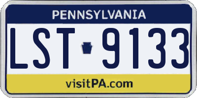 PA license plate LST9133