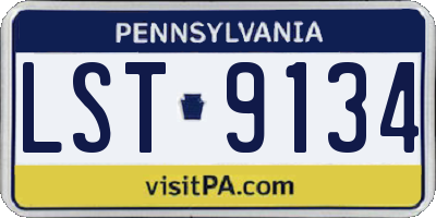 PA license plate LST9134