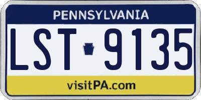 PA license plate LST9135