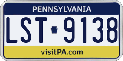 PA license plate LST9138