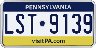 PA license plate LST9139