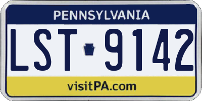 PA license plate LST9142