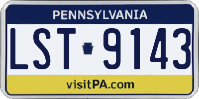 PA license plate LST9143