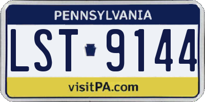 PA license plate LST9144