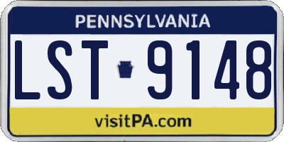 PA license plate LST9148