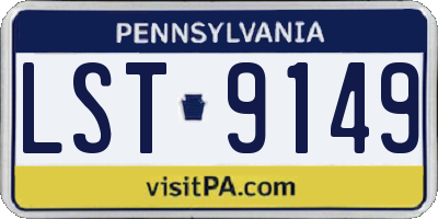PA license plate LST9149
