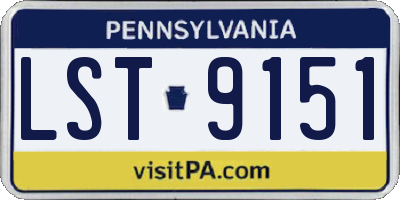 PA license plate LST9151