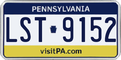 PA license plate LST9152