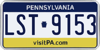 PA license plate LST9153