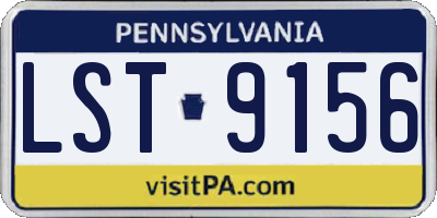 PA license plate LST9156