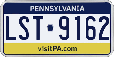 PA license plate LST9162
