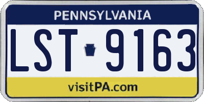 PA license plate LST9163