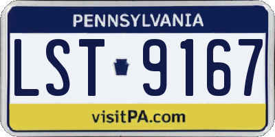 PA license plate LST9167