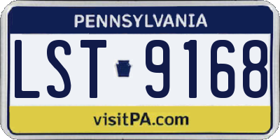PA license plate LST9168