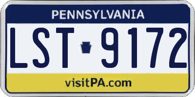 PA license plate LST9172