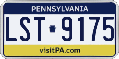 PA license plate LST9175