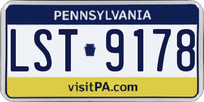 PA license plate LST9178