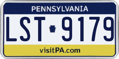 PA license plate LST9179