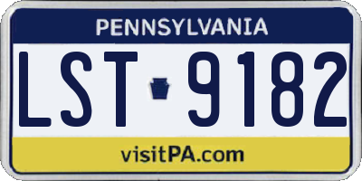 PA license plate LST9182