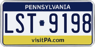 PA license plate LST9198