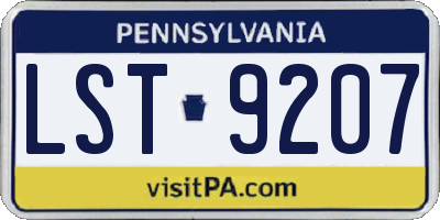 PA license plate LST9207