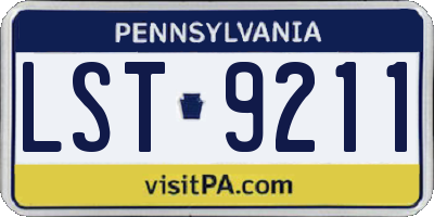 PA license plate LST9211