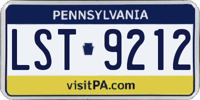 PA license plate LST9212