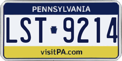 PA license plate LST9214