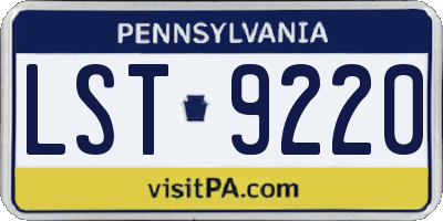 PA license plate LST9220