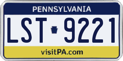 PA license plate LST9221