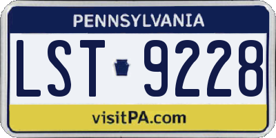 PA license plate LST9228