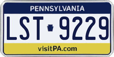 PA license plate LST9229