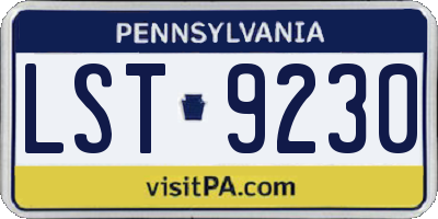 PA license plate LST9230
