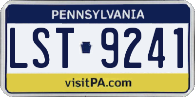 PA license plate LST9241