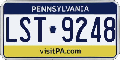PA license plate LST9248