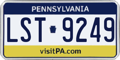 PA license plate LST9249