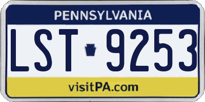PA license plate LST9253