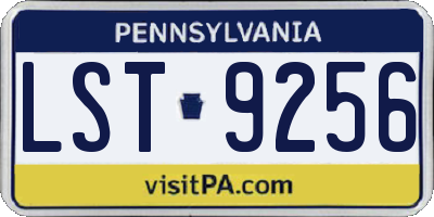 PA license plate LST9256