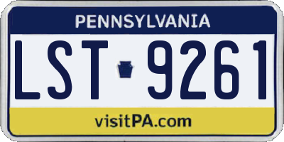 PA license plate LST9261