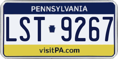 PA license plate LST9267