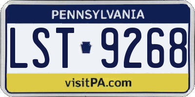 PA license plate LST9268
