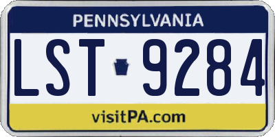PA license plate LST9284