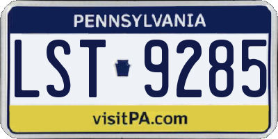 PA license plate LST9285