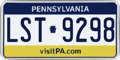 PA license plate LST9298