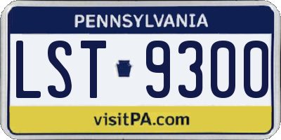 PA license plate LST9300